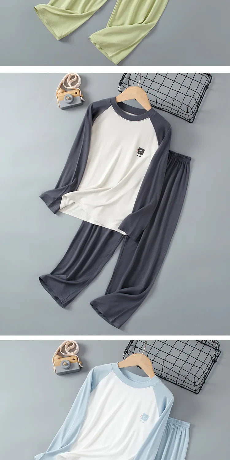 Soft and Cute Modal Fall Winter Children's Pajamas Set