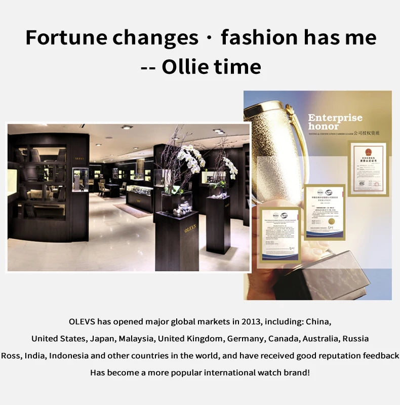 OLEVS 9945 luxury women's watch, studded with stones, date calendar