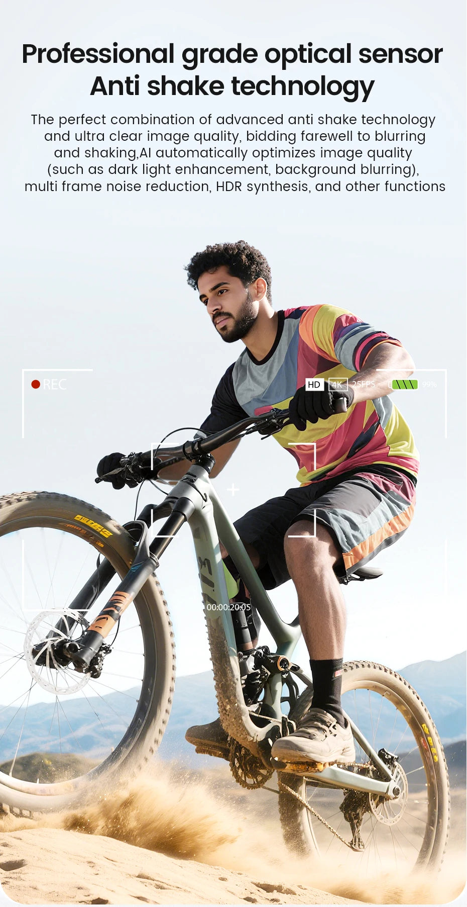 Smart Glasses HD Camera Anti-Shake Noise Reduction