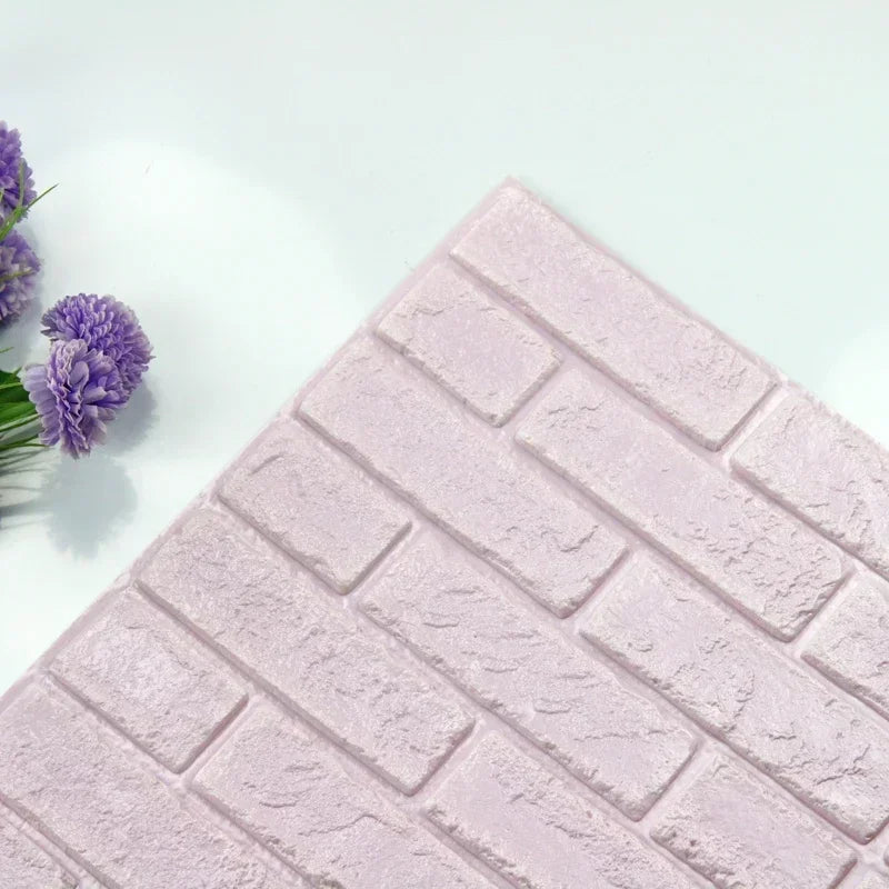 Self-Adhesive Foam Wallpaper Sticker 3D Imitation Brick Wall Sticker for Living Room Bedroom Home Kitchen Bathroom Decoration