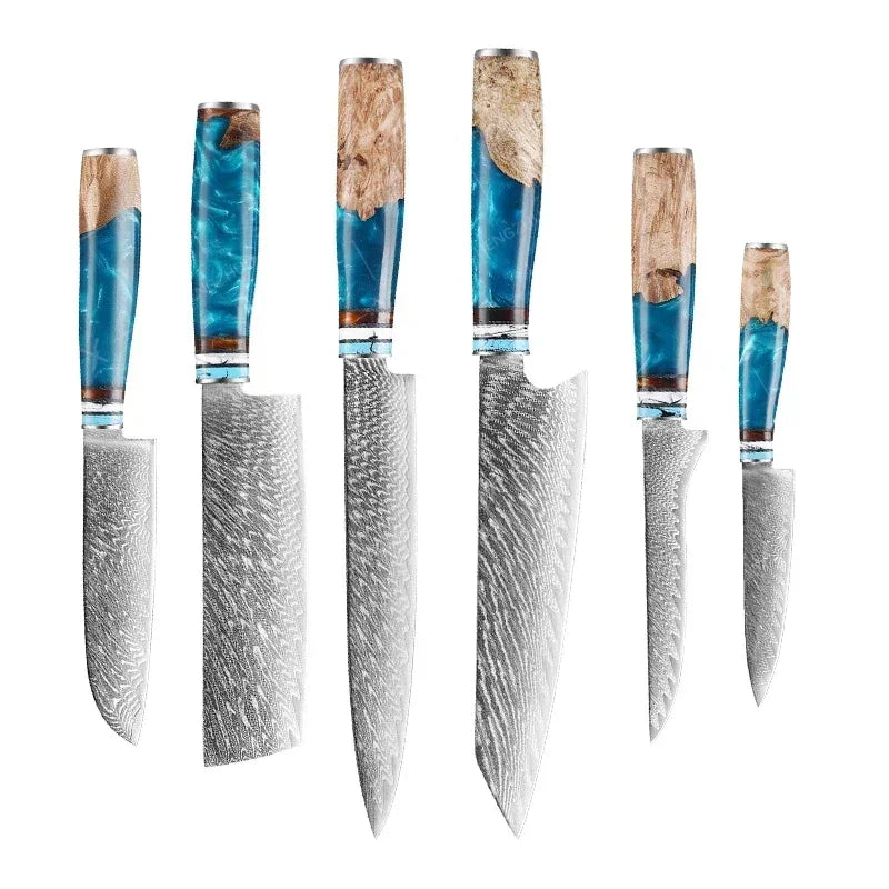 Damascus Kitchen Knife Set - Sharp and Multi-Purpose Japanese