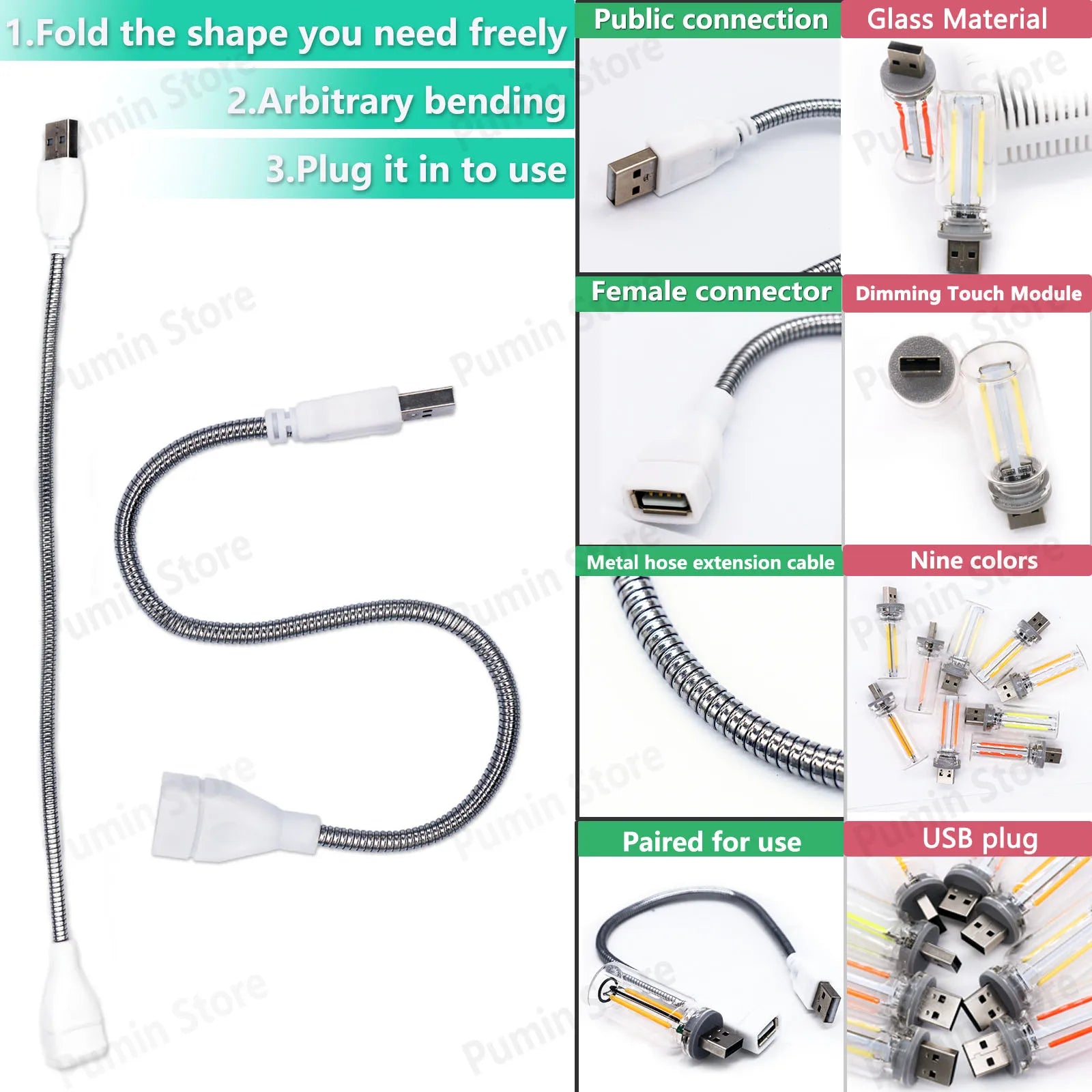 Đèn Ngủ LED Uốn USB - Ánh Sáng Đa Sắc