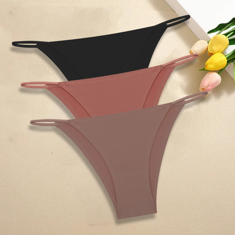 Set of 3 Ice Silk Ultra-Thin Seamless Women's Panties