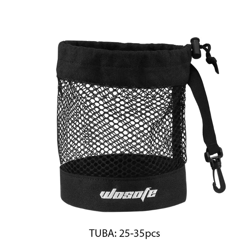 Black Mesh Golf Ball Bag with Convenient Hanging Hook