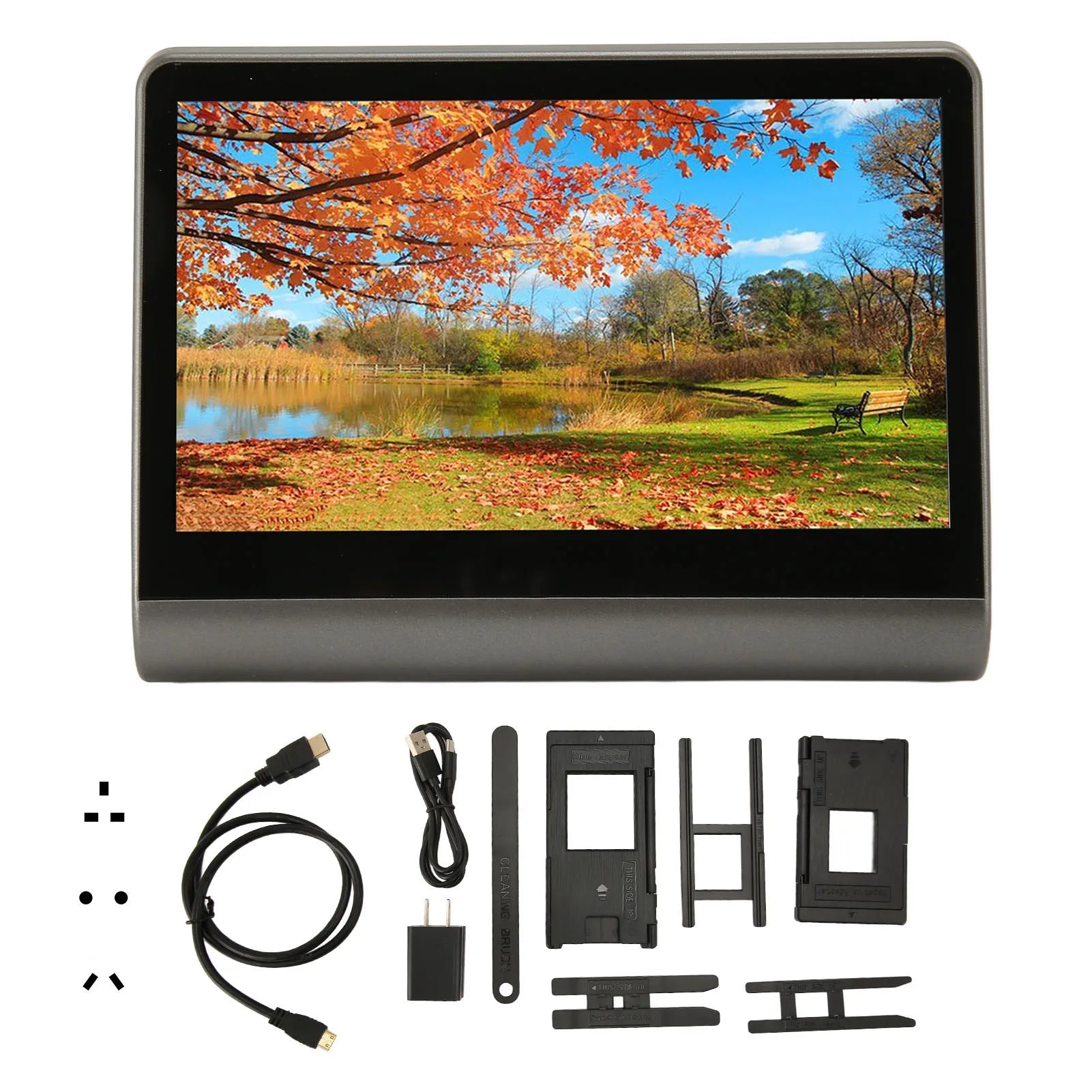 4800萬像素膠片掃描儀，配備7吋彩色高清螢幕，可轉換135膠卷、126KPK膠捲和110膠卷，並產生高解析度4800萬像素JPEG照片。