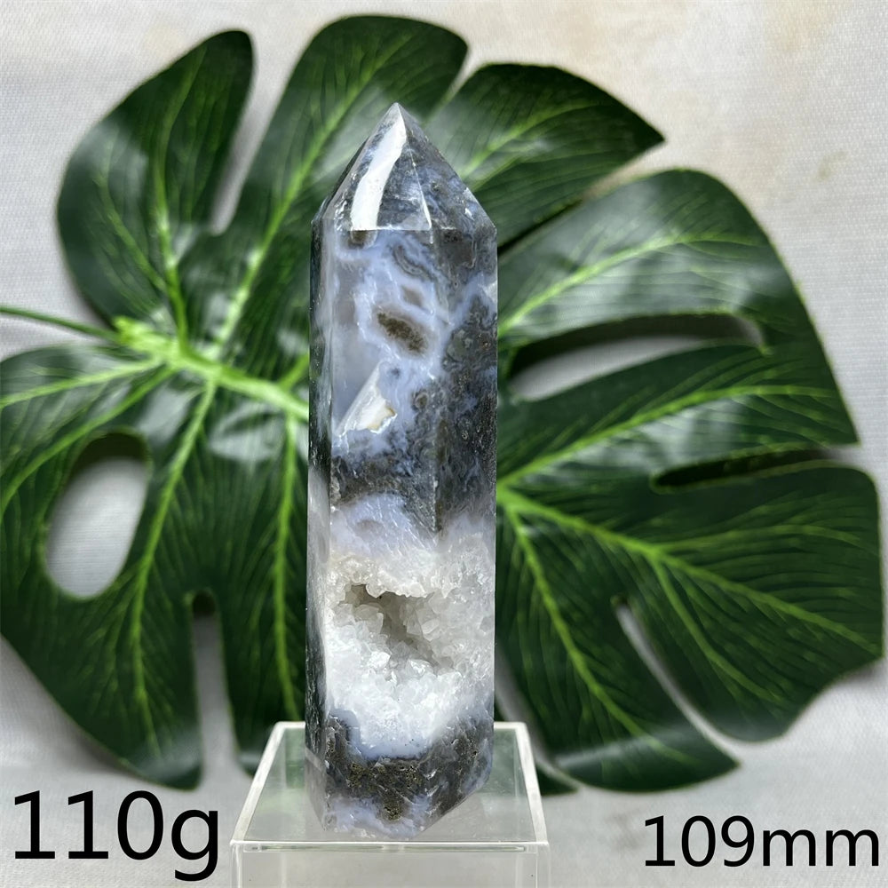 Natural Moss Agate Tower - Super Energy