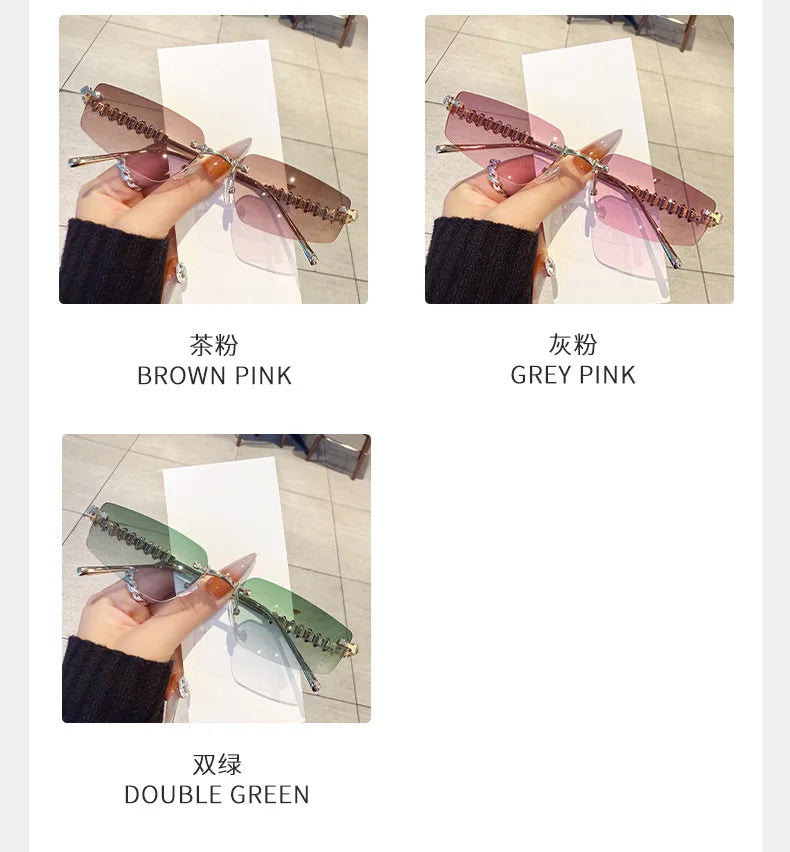 Kính Râm Thời Trang Không Viền 2025 Cho Nữ