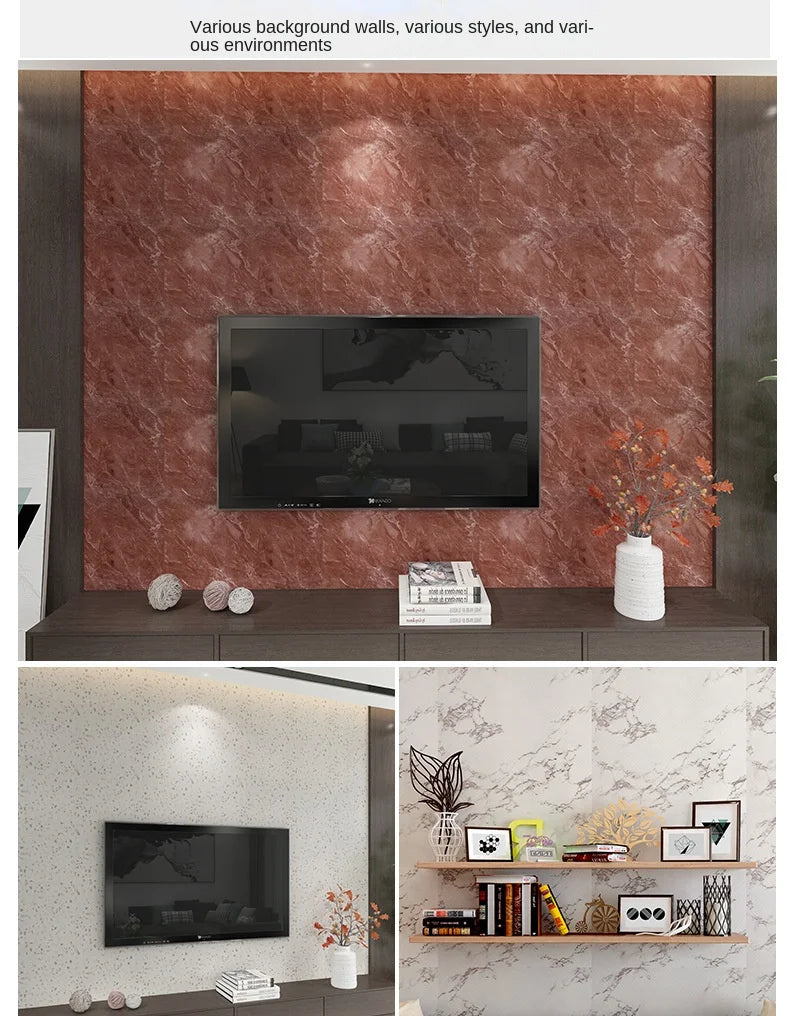 bathroom living room bedroom waterproof marbre self adhesive Imitation tegel wall stickers kitchen cabinets oil proof sticker