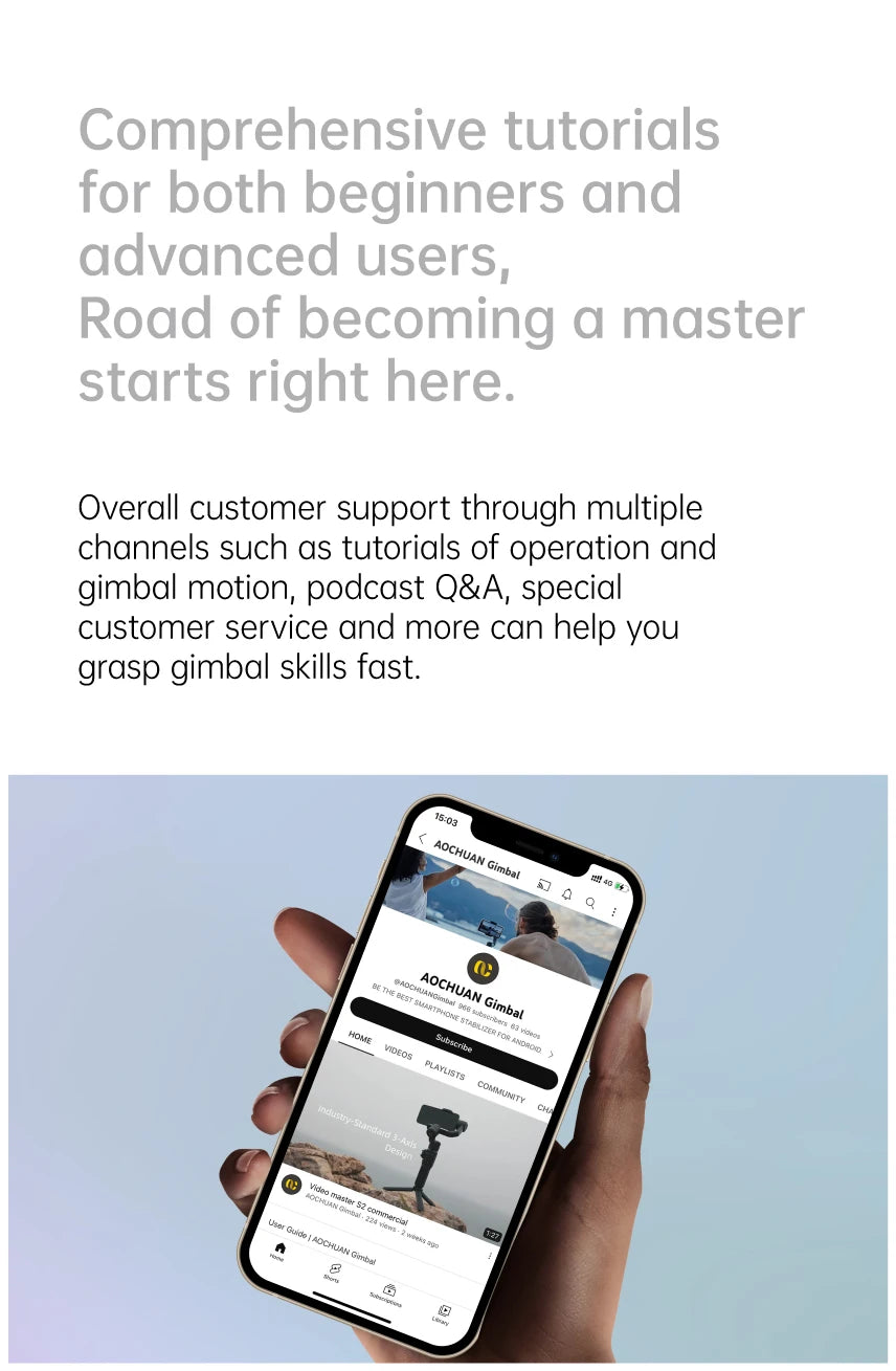 AOCHUAN Smart XE 3-Axis Handheld Gimbal Stabilizer for Smartphone iPhone Android Face Tracking Tiktok Vlog Live Streaming - Daisan Mart