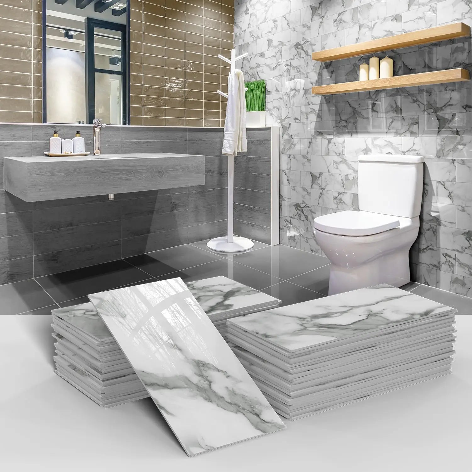 3D Waterproof Brick and Stone Decal Set - Kitchen &amp; Bathroom