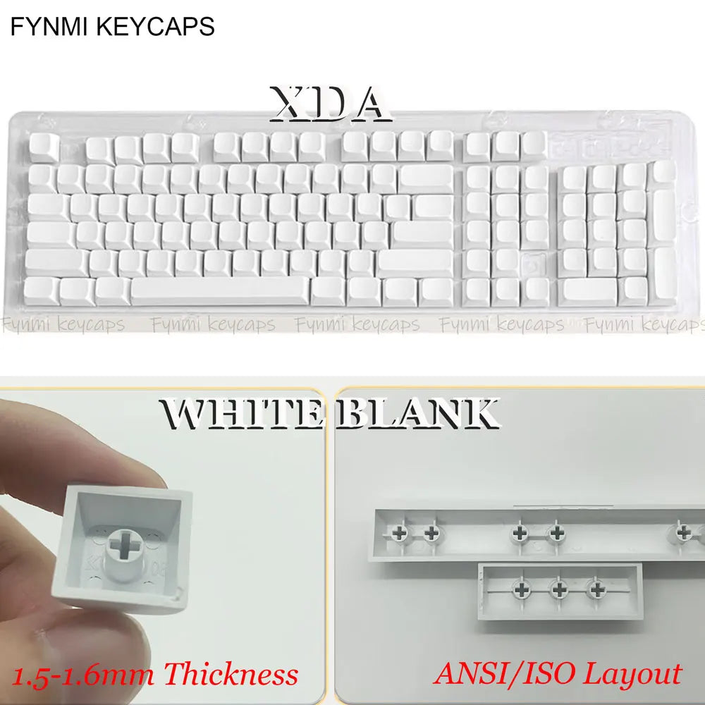 Fynmi XDA PBT White Keycaps for Mechanical Keyboard
