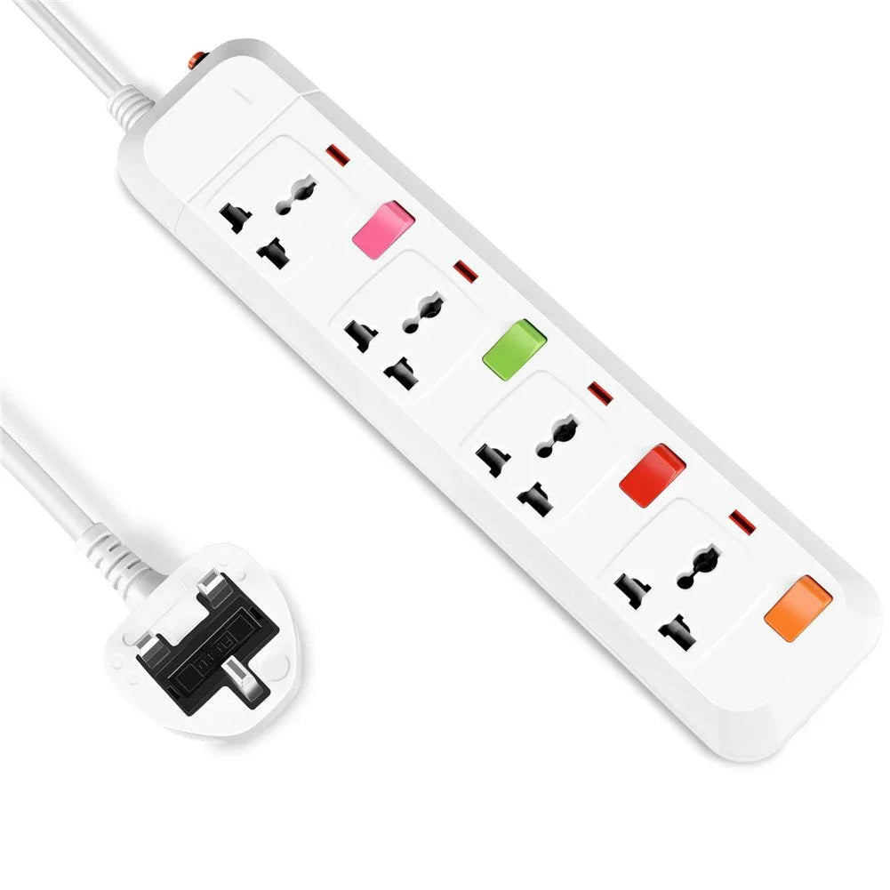 Melery Electrical Power Strip 3/4/5 AC Universal Outlets US/UK/EU/AU Plug Socket USB Extension Cord Individual Switch Control