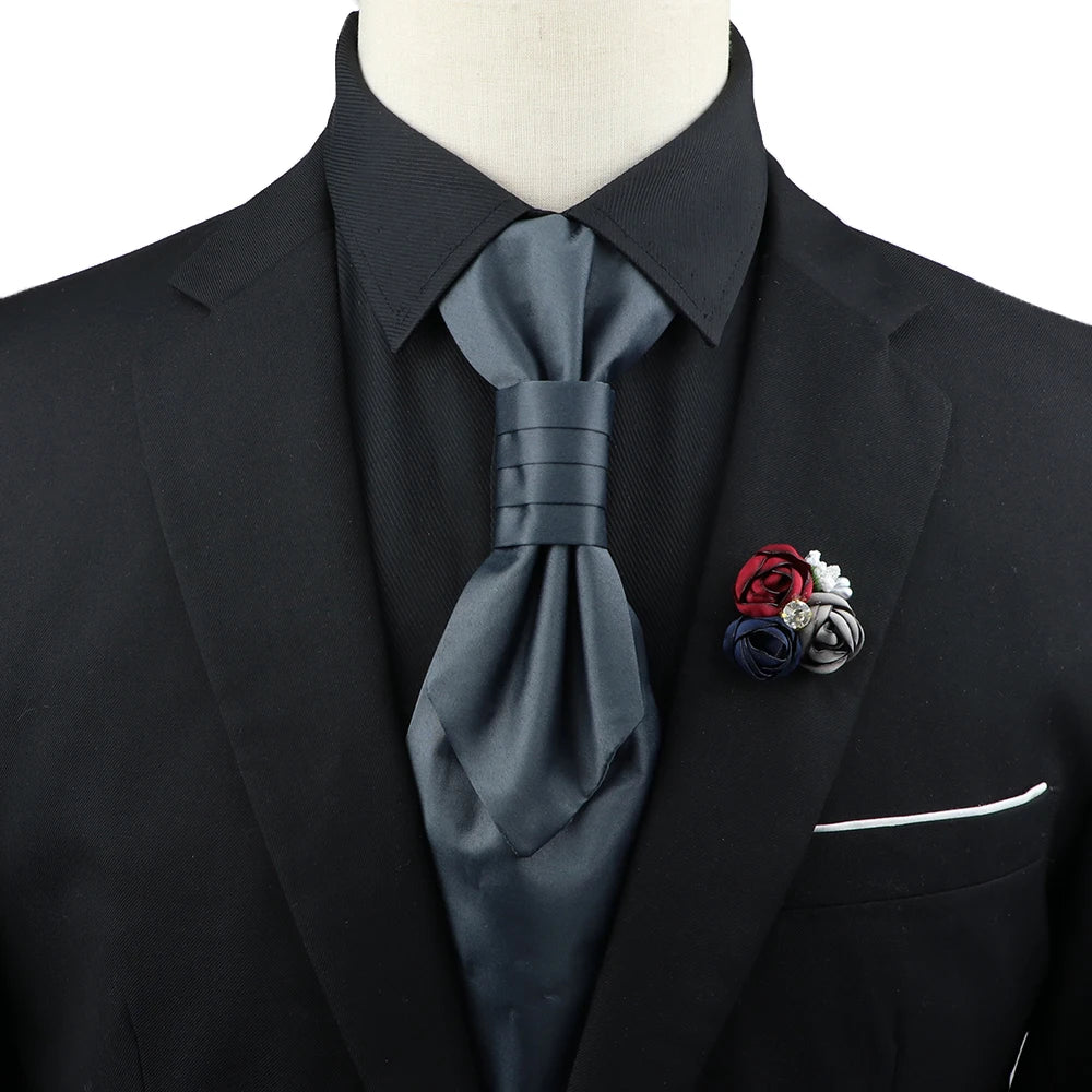 Premium luxury Paisley men's tie &amp; brooch