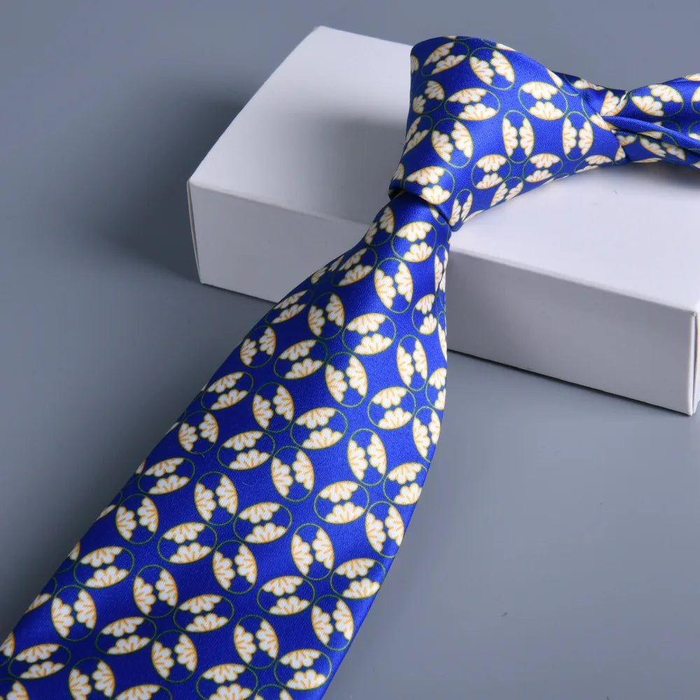 Cà vạt lụa cổ điển hoa 8cm - Quý ông lịch lãm