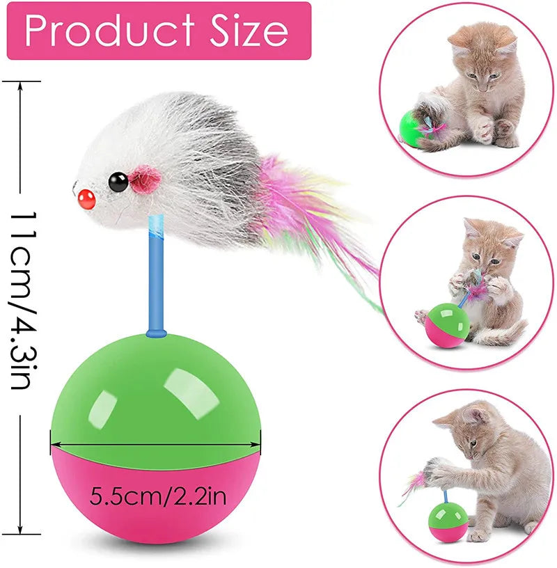 Cat, Dog and Mouse Teasing Toy Set That Doesn't Fall Over