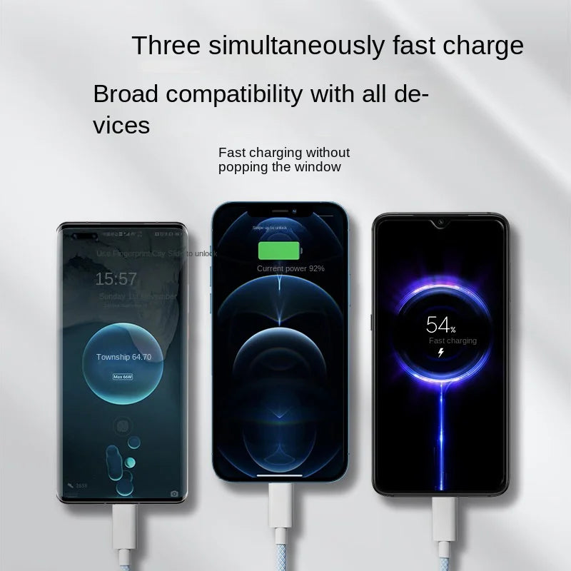 3in1 100W Multi-Function Fast Charging Cable For Xiaomi iPhone