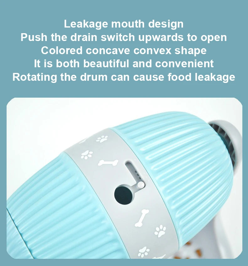 Pet Feeder Fun Dog Toy Drum Leakage Ball Cat Slow Food Bowl Healthy Diet Adjustable Height Durable Multifunctional Pet Supplies