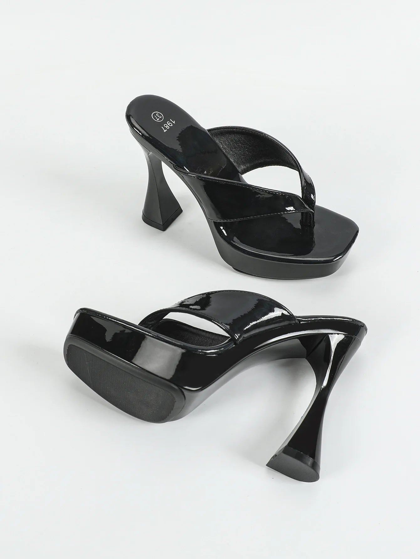 Women's Square Heel Sandals, 12CM Thick Sole Summer