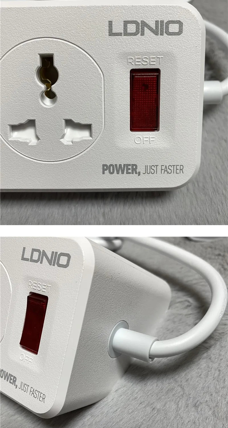 Ổ Cắm Đa Năng 10 Lỗ 4 USB 1 Cổng Sạc Nhanh Type C