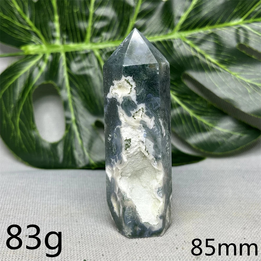 Natural Moss Agate Tower - Super Energy