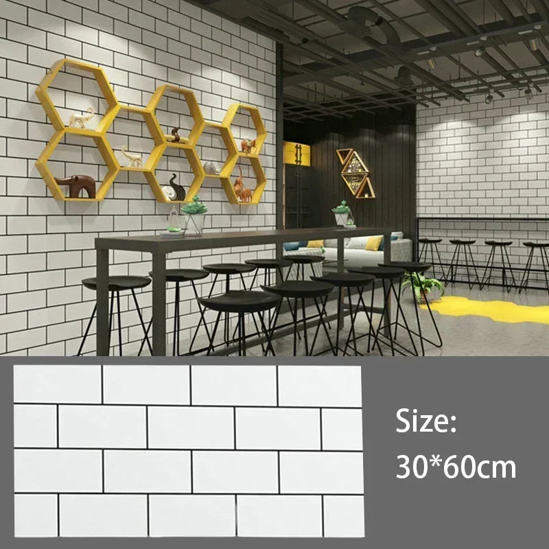 3D Waterproof Kitchen Faux Brick Wallpaper
