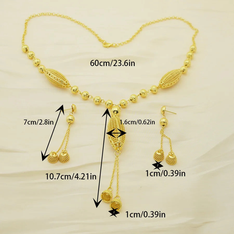 24K Gold Jewelry Set with Dubai Twisted Stones