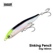 Kingdom Sinking Pencil Lure 140mm 54g Long Casting Saltwater Artificial Stickbait Hard Wobblers Seabass Trolling Jerkbait