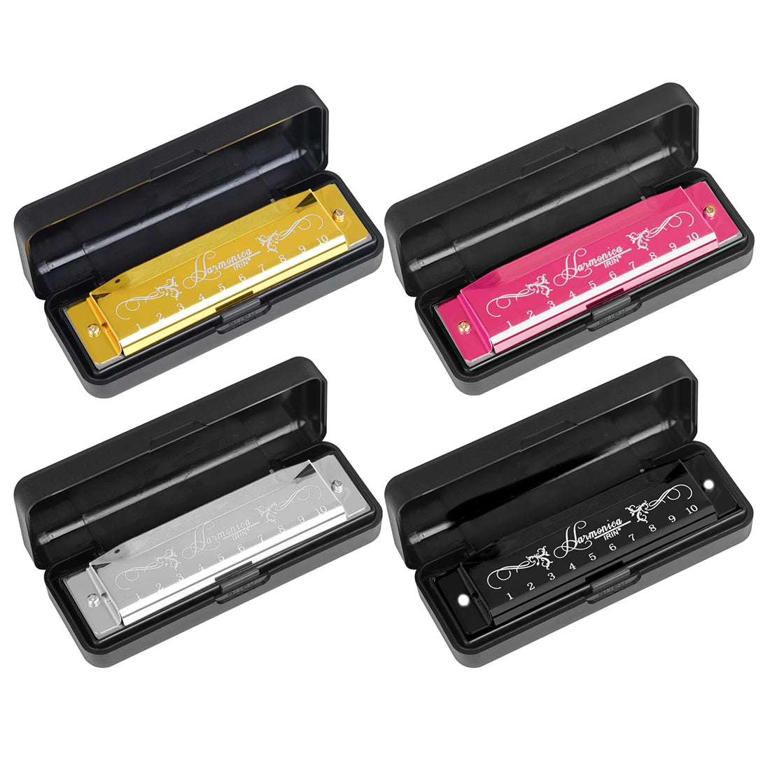 IRIN Harmonica New 10 Hole 20 Tone Harmonica Multicolor C Key Professional Gift with Box for Beginners and Childrens Puzzle Toys