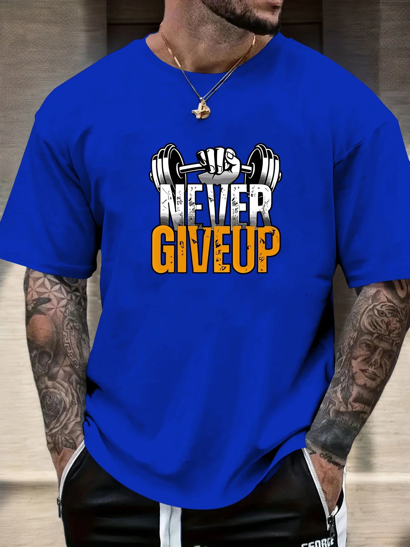 Men's Summer T-Shirt 2025 - Never Give Up 100% Cotton