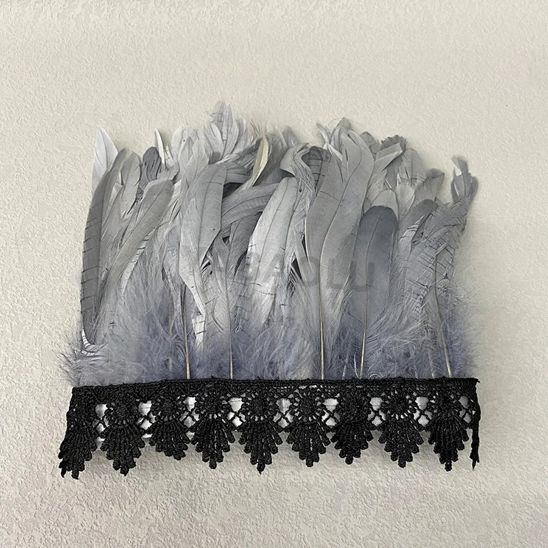 Natural Feather Sleeve Cuffs Gloves Party Cosplay Lace Wrist Cuffs Fur Sleeve Furry Accessories Carnival Stage Show Costume - Daisan Mart