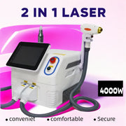 2025 Professional 2 in 1 Laser Hair Removal Machine Picosecond Q Switch ND YAG 1064NM Tattoo Removal 3 Waves Device