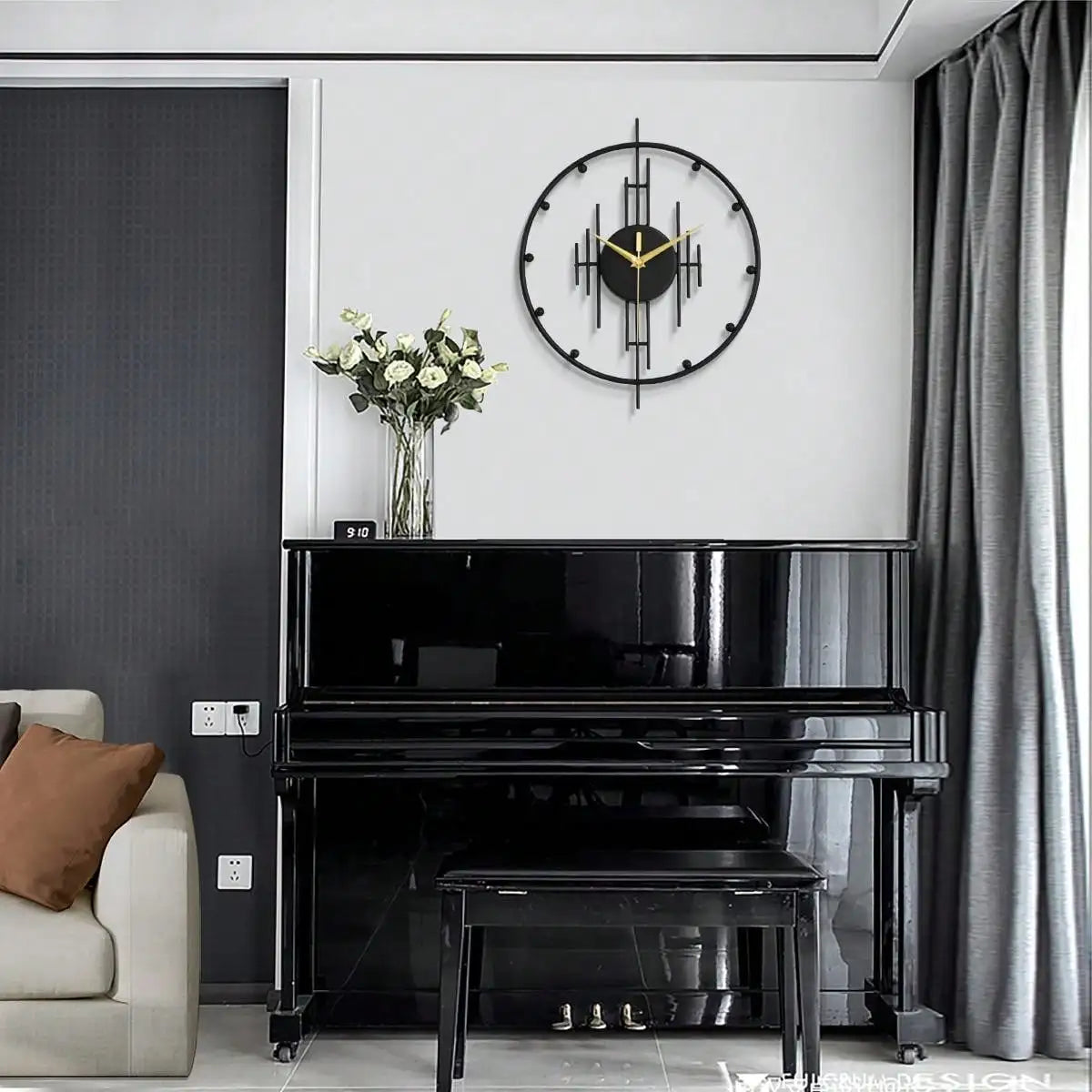 Đồng Hồ Treo Tường Kim Loại Hiện Đại Trang Trí Nhà