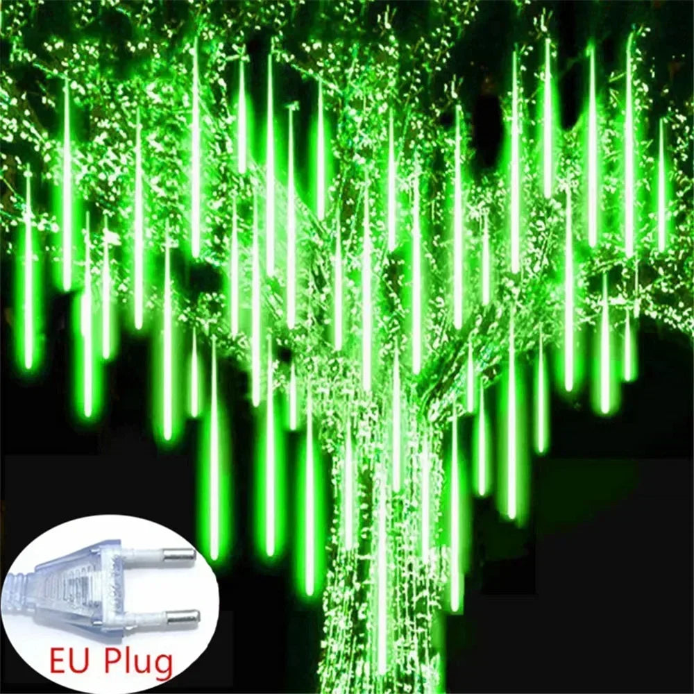 Đèn LED Mưa Sao 8Tube Trang Trí Noel Ngoài Trời EU Plug