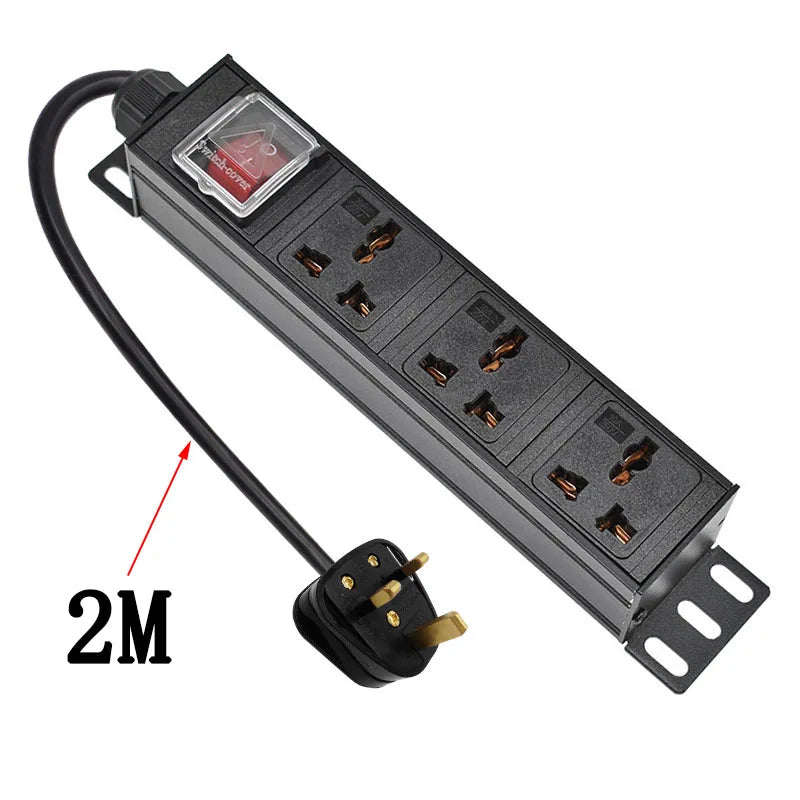 PDU Network Cabinet Rack Power Strip Distribution Outlet Units UK adaptation Universal Socket Compatible US AU Israel eu plug