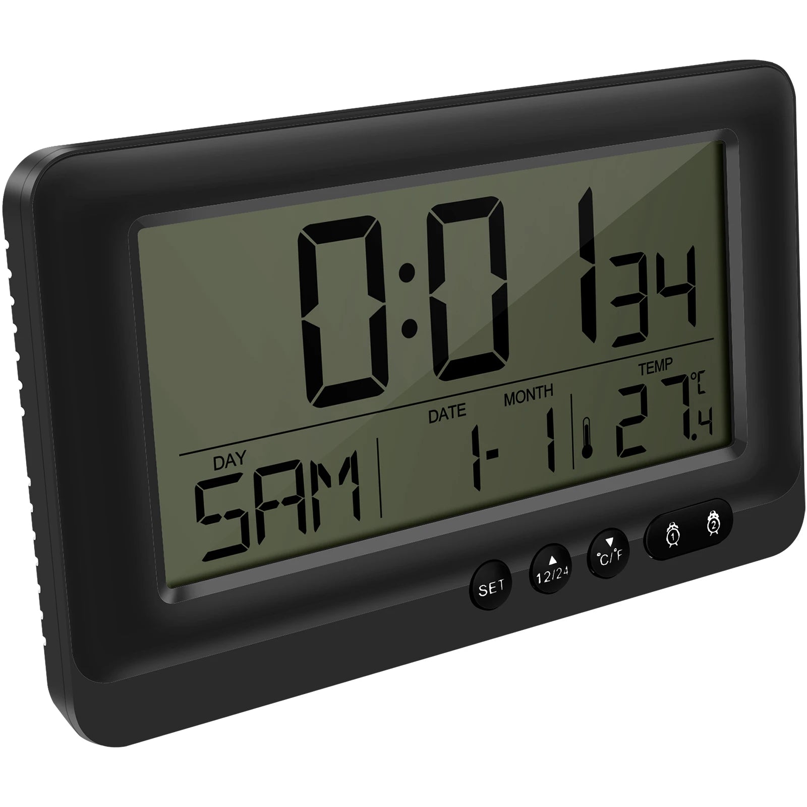 Đồng hồ treo tường LCD điện tử đa chức năng 12/24H