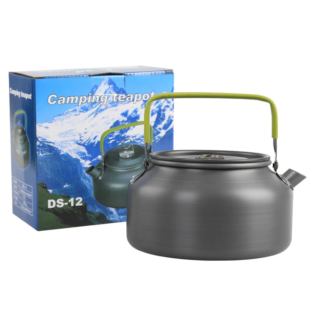 Convenient 800ml/1.2L Alloy Camping Kettle