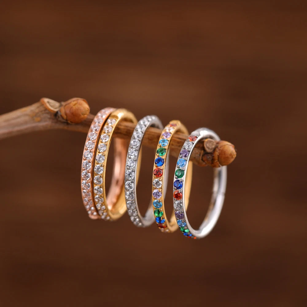 Bộ Trang Sức Titan Cao Cấp - Hoa Tai & Nhẫn Mũi