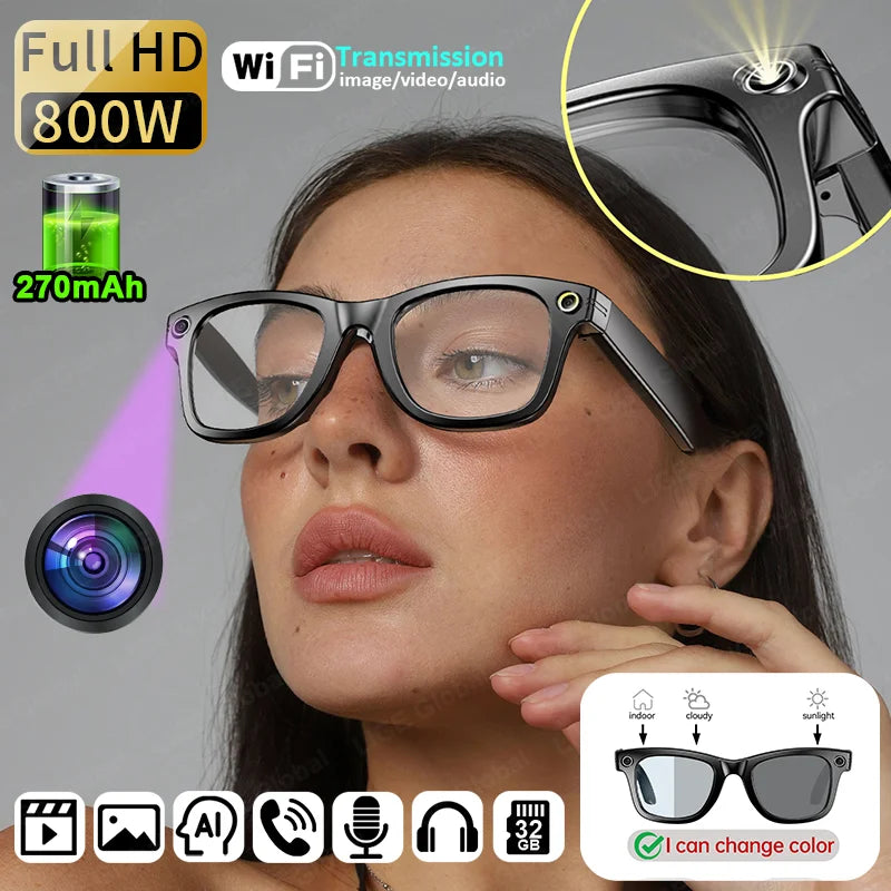 Kính Thông Minh LIGE: Camera 8MP, Gọi, Dịch, Bluetooth