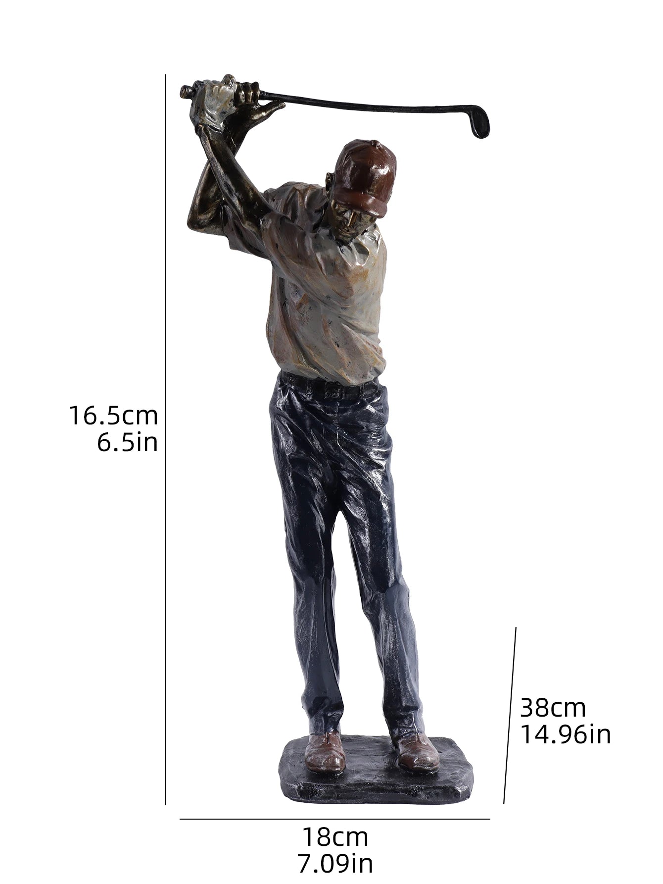 Beautiful Resin Golfer Swinging Club Statue For Room Decoration