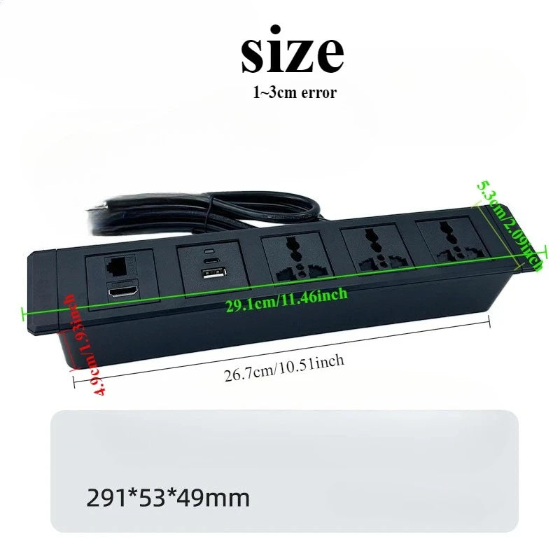 Ổ cắm đa năng âm bàn USB-C cho nội thất (UK/EU/AU/US)