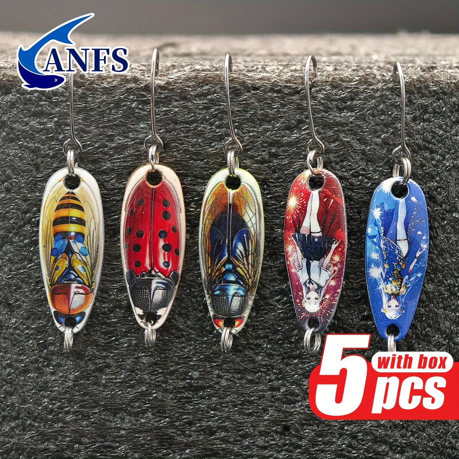 Mồi Câu Kim Loại 5 Món - Dụng Cụ Câu Nước Ngọt/Mặn