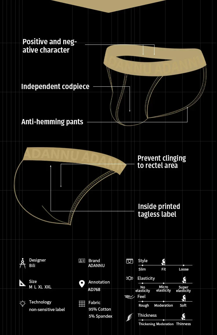 Quần lót nam ADANNU Modal thời trang thoáng khí AD768