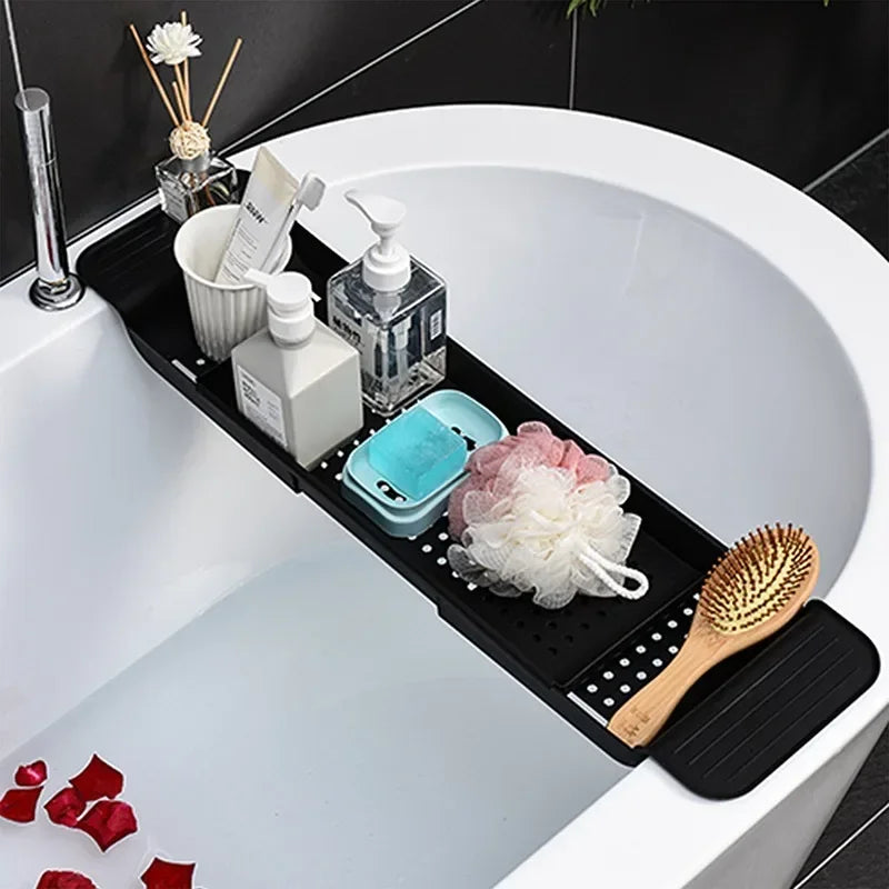 Multi-Functional Bathtub Shelf: Convenient Towel Rack &amp; Holder