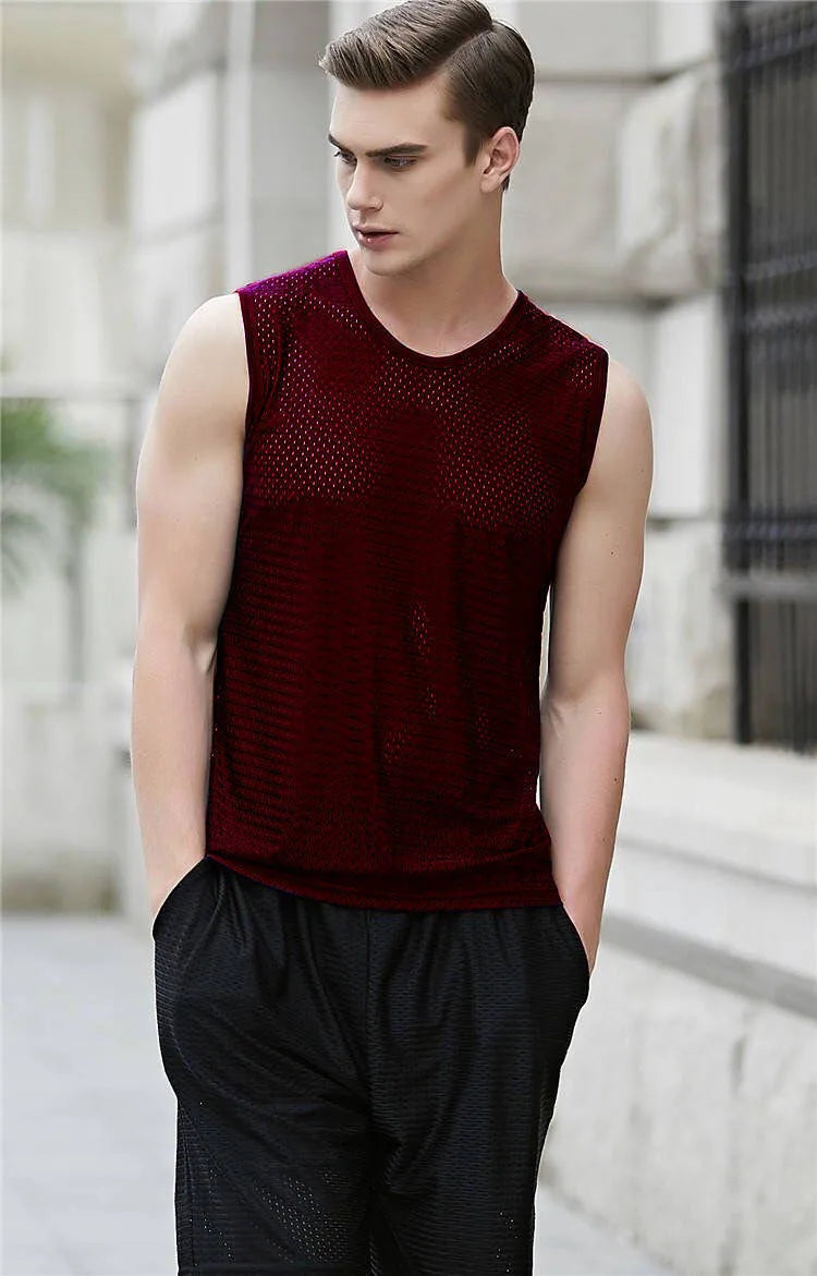 Men's Gym Sports Mesh Tank Top 5XL