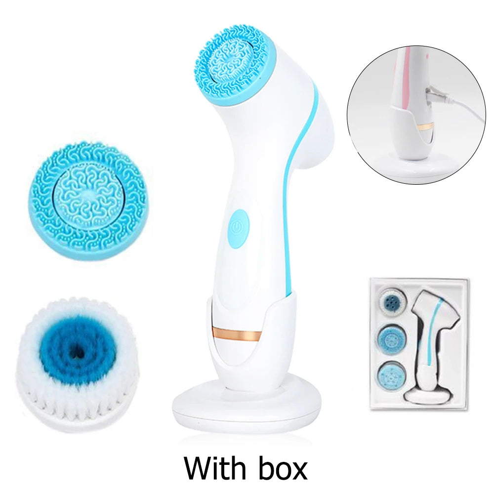 3-Head Ultrasonic Facial Cleanser for Deep Cleansing