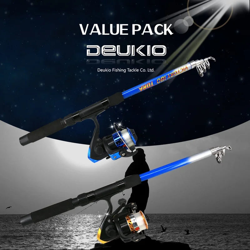 Bộ Cần Câu Cá Du Lịch 1.8M Kèm Máy & Mồi Lure
