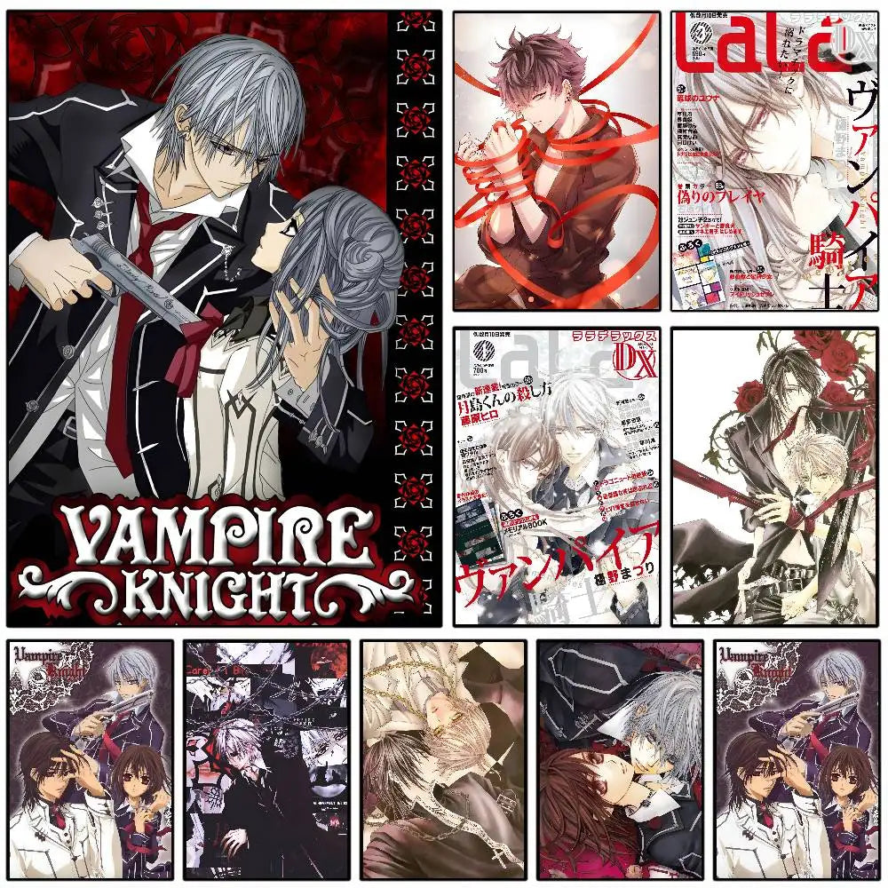 Anime Vampire Knight Poster Self-adhesive Art Waterproof Paper Sticker Coffee House Bar Room Wall Decor