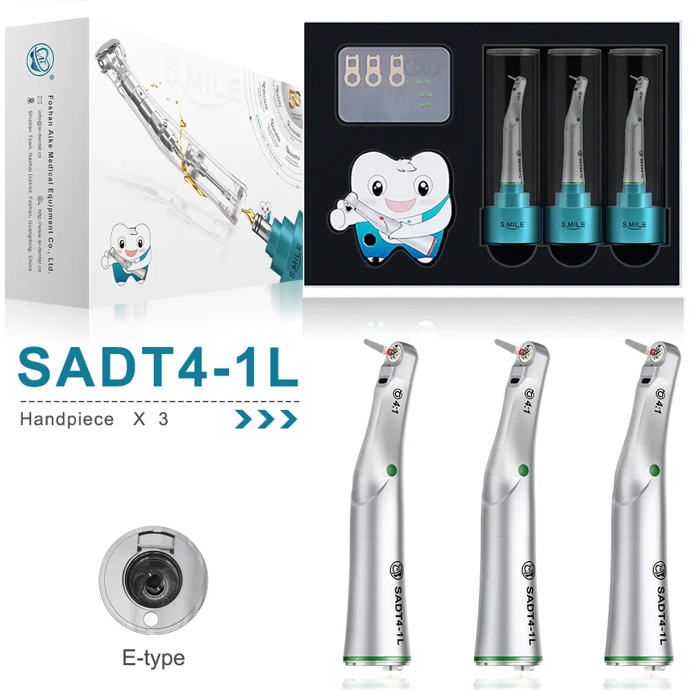 AI DENTAL Smile Series SADT4-1L Dental 4:1 Reduction Low Speed Handpiece/Set Vertical Reciprocating Single Spray for ADT Tips - Daisan Mart