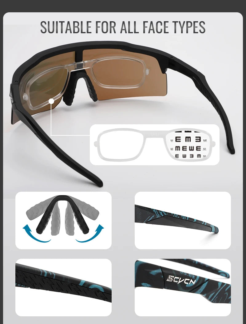 SCVCN Photochromic Sunglasses - Cycling, Sports, UV400 Protection
