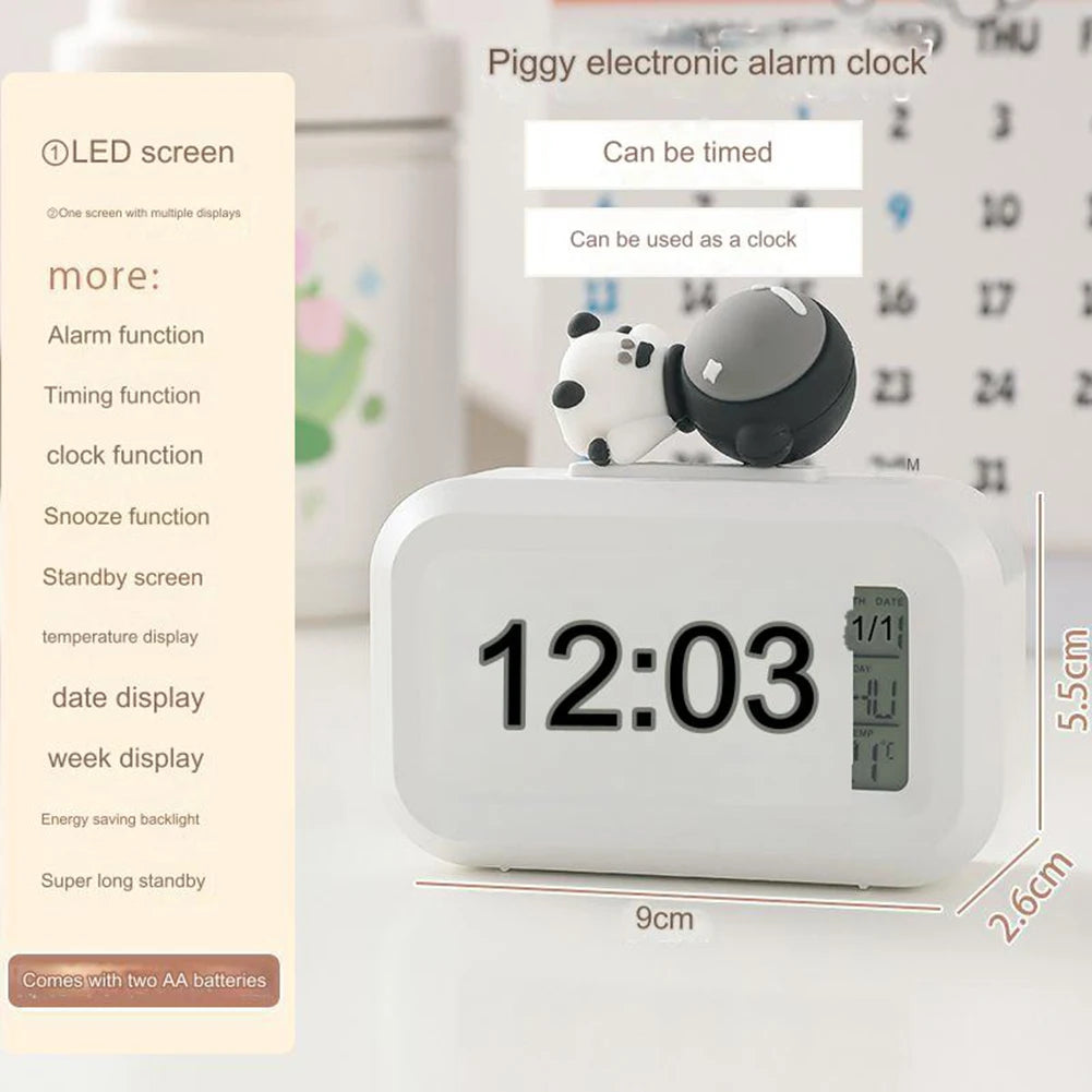 Đồng Hồ Báo Thức LED Hoạt Hình Đa Năng Cho Học Tập